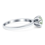 Floral Round Natural Stone Solitaire Ring