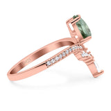 Pear Teardrop Natural Stone Wedding Ring