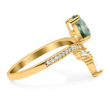 Pear Teardrop Natural Stone Wedding Ring