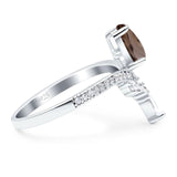 Pear Teardrop Natural Stone Wedding Ring