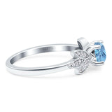 Art Deco Round Natural Stone Floral Ring