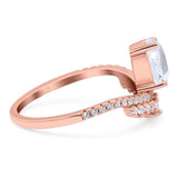 Pear Teardrop Natural Stone Wedding Ring