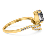 Pear Teardrop Natural Stone Wedding Ring