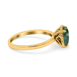 Pear Teardrop Natural Stone Solitaire Ring