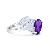 Pear Teardrop Natural Stone Wedding Ring