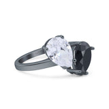 Pear Teardrop Natural Stone Wedding Ring
