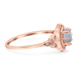 Art Deco Round Natural Stone Beaded Ring