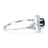 Art Deco Round Natural Stone Beaded Ring