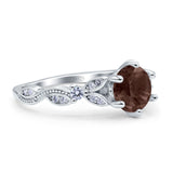 Round Natural Stone Leaf Vintage Style Ring