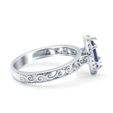 Marquise Halo Filigree Ring