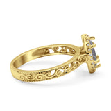 Marquise Halo Filigree Ring