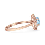 Art Deco Oval Halo Floral Ring