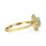 Art Deco Oval Halo Floral Ring