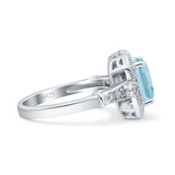 Art Deco Emerald Cut Halo Bridal Ring