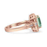 Art Deco Emerald Cut Halo Bridal Ring