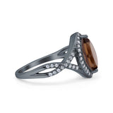 Art Deco Marquise Split Shank Ring
