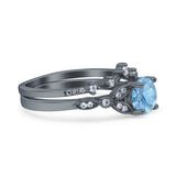 Art Deco Round Two Piece Bridal Ring