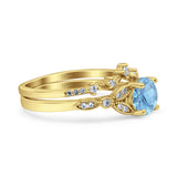Art Deco Round Two Piece Bridal Ring