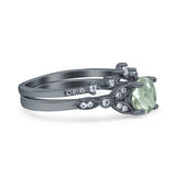 Art Deco Round Two Piece Bridal Ring