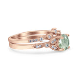Art Deco Round Two Piece Bridal Ring