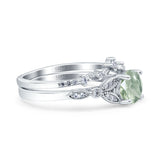 Art Deco Round Two Piece Bridal Ring