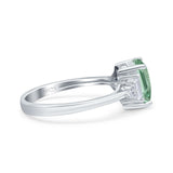 Three Stone Emerald Cut Trellis Ring