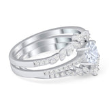 Vintage Style Round Natural Stone Floral Ring