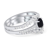 Vintage Style Round Natural Stone Floral Ring