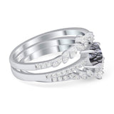 Vintage Style Round Natural Stone Floral Ring