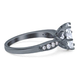 Art Deco Round Natural Stone Promise Ring