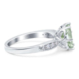 Art Deco Round Natural Stone Promise Ring