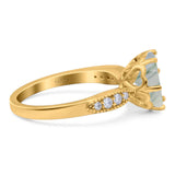 Art Deco Round Natural Stone Promise Ring