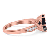 Art Deco Round Natural Stone Promise Ring
