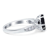 Art Deco Round Natural Stone Promise Ring