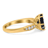 Art Deco Round Natural Stone Promise Ring