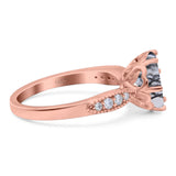 Art Deco Round Natural Stone Promise Ring