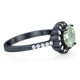 Round Natural Stone Floral Ring