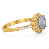 Round Natural Stone Floral Ring