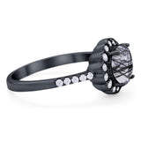Round Natural Stone Floral Ring