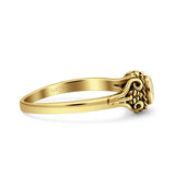 Oxidized Twisted Rope & Leaf Oxidized Ring