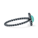 Oxidized Floral Twisted Rope Oxidized Ring