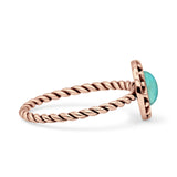 Oxidized Floral Twisted Rope Oxidized Ring
