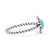 Oxidized Floral Twisted Rope Oxidized Ring