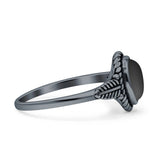 Twisted Rope Leaf Oxidized Ring