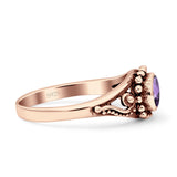 Petite Dainty Vintage Style Oval Thumb Ring Statement Fashion Oxidized Solid 925 Sterling Silver