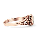 Petite Dainty Vintage Style Oval Thumb Ring Statement Fashion Oxidized Solid 925 Sterling Silver