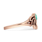 Round Turquoise Lotus Ring