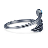 Oxidized Feather Ring
