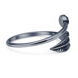 Oxidized Feather Ring