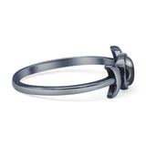 Oxidized Moon Ring